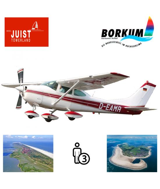 Proefles | Vliegles Cessna 182 Eelde - Juist - Borkum - Eelde (2 eilandenvlucht) Proefles | Vliegles Cessna 182 Eelde - Juist - Borkum - Eelde (2 eilandenvlucht)